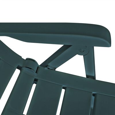 vidaXL Rozkładane krzesła ogrodowe, 4 szt., plastikowe, zielone