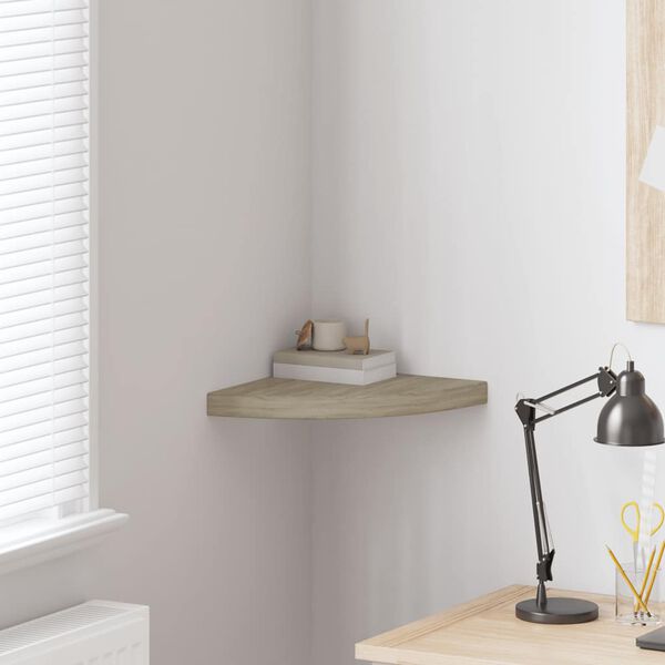 vidaXL Narożna p&oacute;łka ścienna, kolor dębowy, 35x35x3,8 cm, MDF