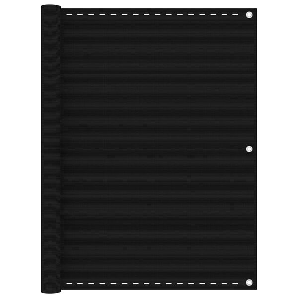 vidaXL Parawan balkonowy, czarny, 120x400 cm, HDPE