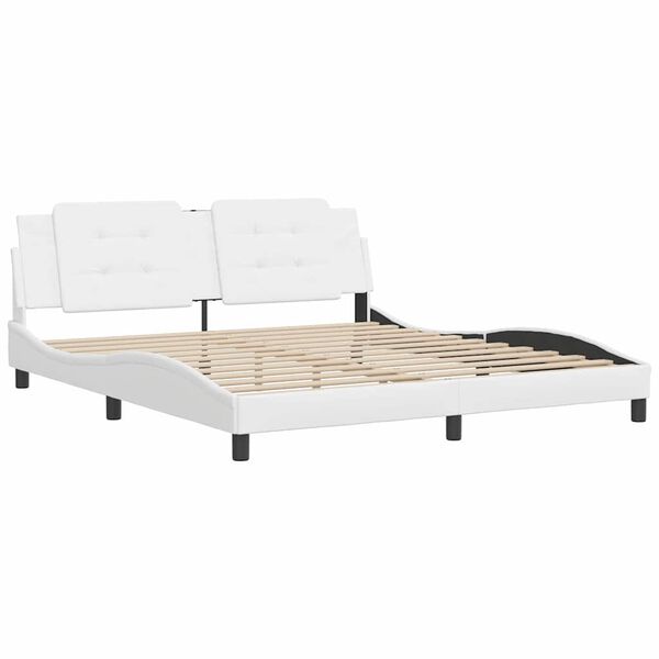 vidaXL Rama ł&oacute;żka bez materaca, Zadar, biała, 180x200 cm, sztuczna sk&oacute;ra