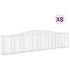 vidaXL Kosze gabionowe, 8 szt, 400x30x80/100 cm, galwanizowane żelazo