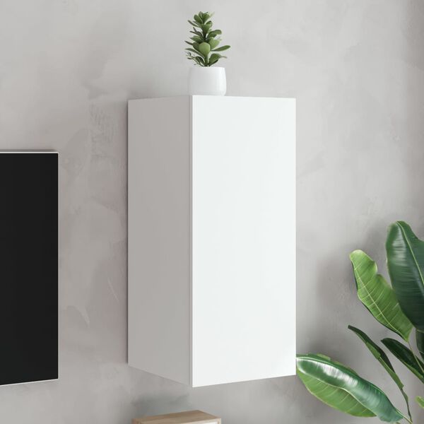 vidaXL Ścienna szafka TV z LED, biała, 30,5x35x70 cm