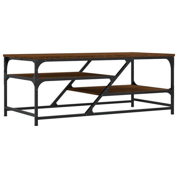 vidaXL Stolik kawowy, brązowy dąb, 100x49x40 cm