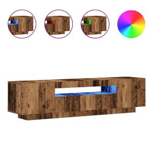 vidaXL Szafka pod TV z oświetleniem LED, stare drewno, 160x35x40 cm