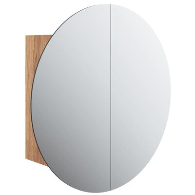 vidaXL Szafka łazienkowa z lustrem i LED, dąb, 47x47x17,5 cm