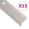 vidaXL Listwy schodowe w kształcie litery L 15 szt. Aluminium 90 cm