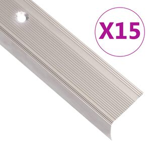 vidaXL Listwy schodowe w kształcie litery L 15 szt. Aluminium 90 cm