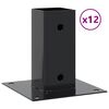 vidaXL Podstawy słupk&oacute;w kwadratowe 12 szt. Antracyt 71x71 mm