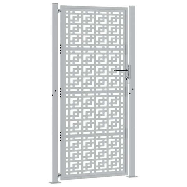 vidaXL Brama ogrodowa 100x200 cm Stal nierdzewna Krzyż wz&oacute;r