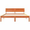 vidaXL Ramka ł&oacute;żka Woskowy Brąz 150 x 200 cm Lite drewno sosnowe