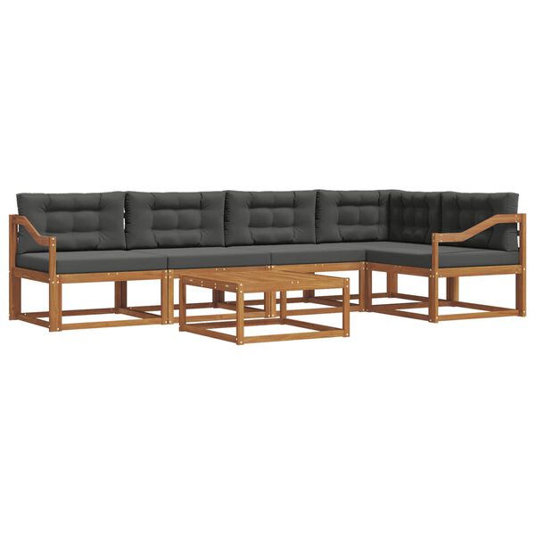 vidaXL Zestaw sof na zewnątrz z poduszką 6 pcs Naturalny i Antracytowy