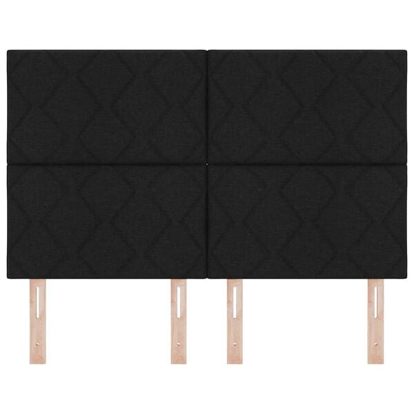 vidaXL Zagł&oacute;wek Z zagł&oacute;wkiem Czarny 160 cm Sk&oacute;ra ekologiczna