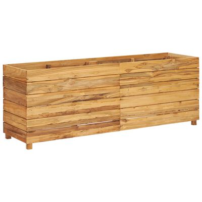 vidaXL Podwyższona donica 150x40x55 cm drewno tekowe z recyklingu/stal
