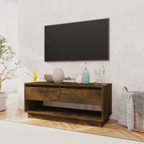 vidaXL Szafka pod TV, przydymiony dąb, 102x41x44 cm