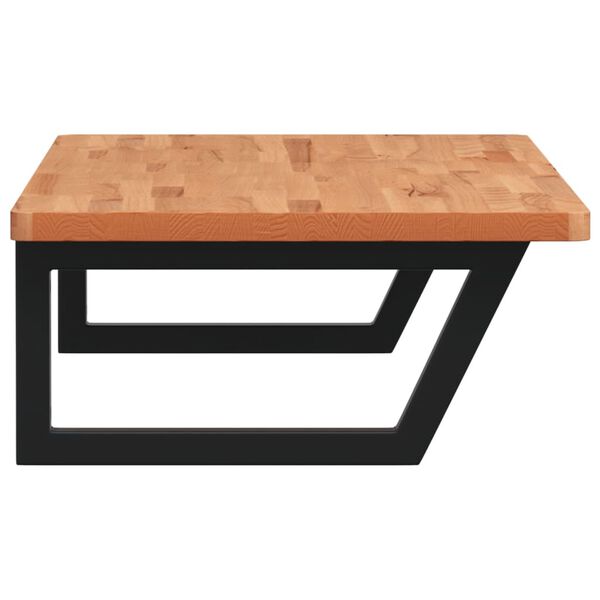 vidaXL P&oacute;łka ścienna pod umywalkę, stal i lite drewno bukowe