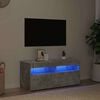 vidaXL Szafka pod TV z oświetleniem LED, szarość betonu, 90x35x40 cm