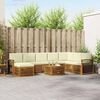 vidaXL Zestaw sofy narożnej z poduszką 9 pcs Naturalny i Kremowy