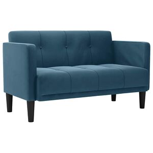 vidaXL Sofa dwuosobowa niebieska 111 cm aksamitna