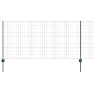 vidaXL Ogrodzenie Euro z słupkiem 25 x 1 m Stal pokryta PVC zielony