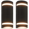 vidaXL Zewnętrzne lampy ścienne, 2 szt., 35 W, czarne, p&oacute;łokrągłe