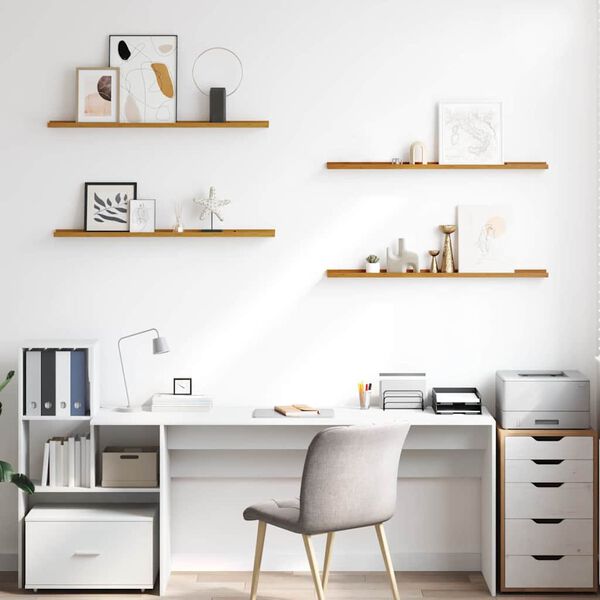 vidaXL P&oacute;łka ścienna z p&oacute;łką 4 pcs Beżowy 100 x 9 x 3 cm