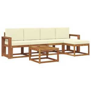 vidaXL Zestaw sof na zewnątrz z poduszką 6 pcs Naturalny i Kremowy
