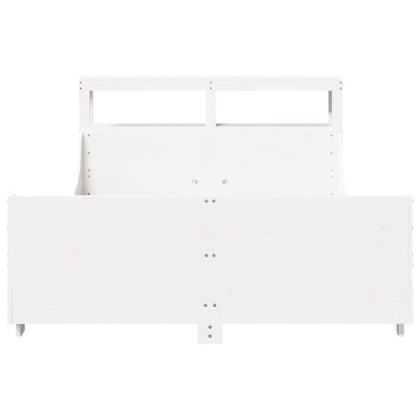vidaXL Rama ł&oacute;żka bez materaca, biała, 160x200 cm, lite drewno sosnowe