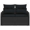 vidaXL Sofa Ogrodowa z poduszką Czarny 121 x 62 x 69cm polirattan
