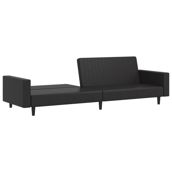 vidaXL 2-osobowa sofa, czarna, sztuczna skóra