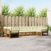 vidaXL Zestawy sof 7 pcs Naturalny i Kremowy Lite Drewno Akacji