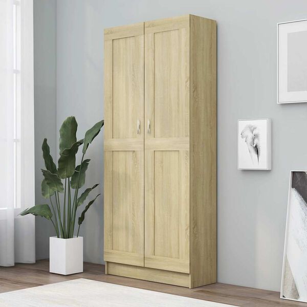 vidaXL Szafka, dąb sonoma, 82,5x30,5x185,5 cm, materiał drewnopochodny