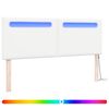 vidaXL Wezgłowie LED Biały 144 cm Sk&oacute;ra ekologiczna