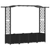 vidaXL Podniesione ł&oacute;żko z kratką i dachem Czarny 204 x 40 x 141 cm PP