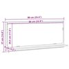 vidaXL Półka z lustrem z półką Stare drewno 90 x 10,5 x 37 cm