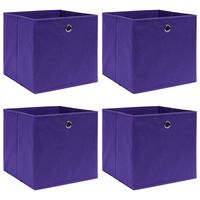 vidaXL Pudełka z włókniny, 4 szt., 28x28x28 cm, fioletowe