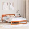 vidaXL Ramka ł&oacute;żka Woskowy Brąz 150 x 200 cm Lite drewno sosnowe
