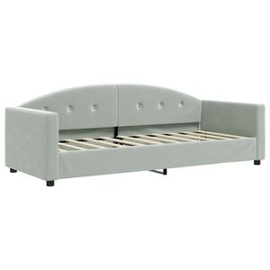 vidaXL Sofa z funkcją spania, jasnoszara, 80x200 cm, obita aksamitem