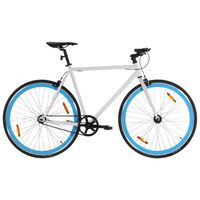 vidaXL Rower single speed, biało-niebieski, 700c, 51 cm
