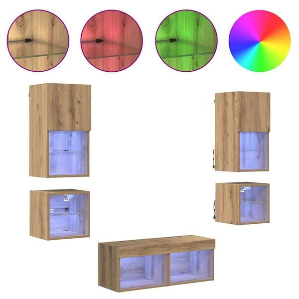 vidaXL Jednostki do montażu telewizora na ścianie 8 pcs