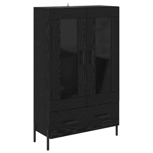 vidaXL Highboard z szufladą Corona Czarny Dąb 69,5 x 31 x 115 cm
