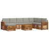vidaXL Zestawy sof 9 pcs Naturalny i Jasny Szary Lite Drewno Akacji