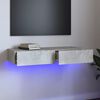 vidaXL Szafka pod TV z oświetleniem LED, szarość betonu, 90x35x15,5 cm