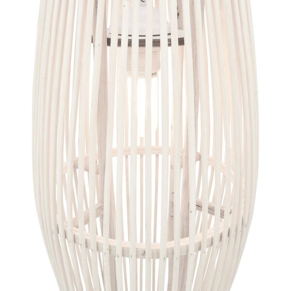 vidaXL Lampa wisząca, biała, wiklinowa, 40 W, 27x68 cm, owalna, E27