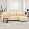 vidaXL 3-osobowa sofa z podn&oacute;żkiem, kremowa, 210 cm, tkaniną