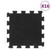 vidaXL Podłogowe maty gumowe, 16 szt., czarne, 16 mm, 30x30 cm