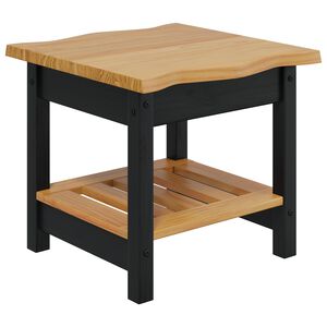 VidaXL Stolik boczny EKAI Czarny 50 x 50 x 45,5 cm Lite drewno sosnowe