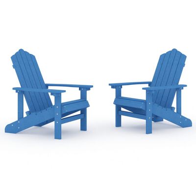 vidaXL Krzesła ogrodowe Adirondack, 2 szt., HDPE, niebieskie