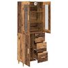 vidaXL Highboard z szufladą Stare drewno 69,5 x 34 x 180 cm