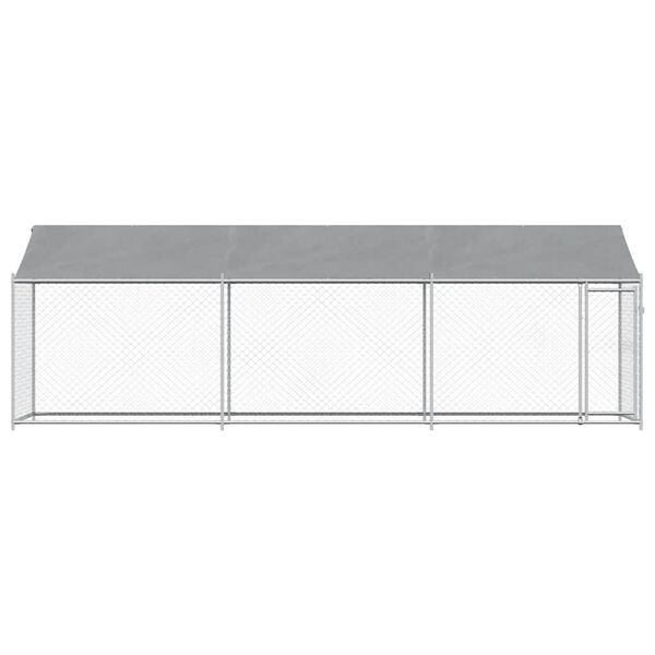 vidaXL Klatka dla psa, z dachem i drzwiami, szara, 6x2x2 m, stal