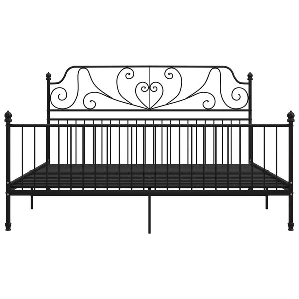 vidaXL Rama ł&oacute;żka, czarna, metalowa, 180 x 200 cm